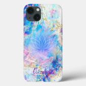 Elegant Lotus Holographic Opal Case-Mate iPhone Hülle (Rückseite)