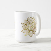 Elegant Lotus Mandala - Gold Line Art Spiritual Kaffeetasse (VorderseiteRechts)