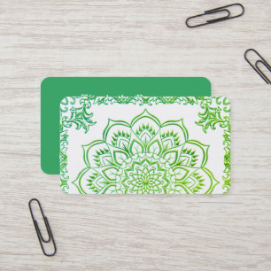 Elegant Lotus Mandala Ombre Business Card Visitenkarte