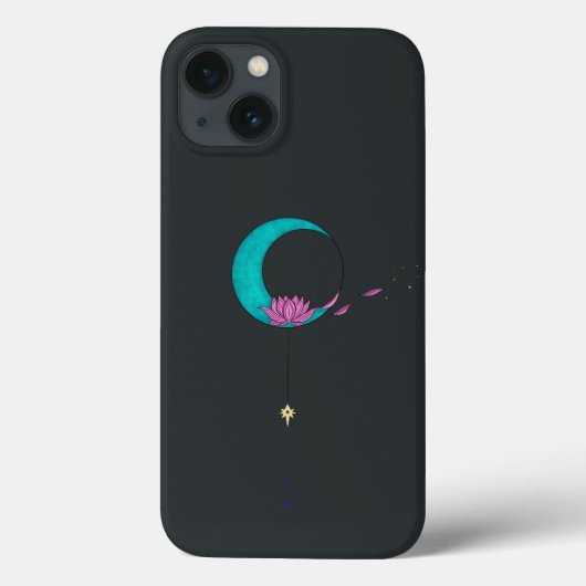 Elegant Lotus Moon Black iPhone / iPad Gehäuse Case-Mate iPhone Hülle (Rückseite)
