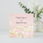 Elegant Lotus Pink Indian Damask Wedding Einladung (Stehend Vorderseite)