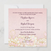 Elegant Lotus Pink Indian Damask Wedding Einladung (Rückseite)