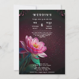 Elegant Lotus Wedding Einladung | floral kosmisch