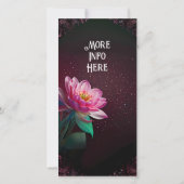 Elegant Lotus Wedding Einladung | floral kosmisch (Rückseite)