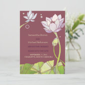 Elegant Lotus Wedding Save the Date Einladungen (Stehend Vorderseite)