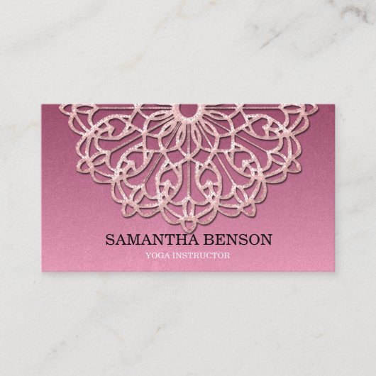 Elegant Lotus Yoga Instructor Visitenkarte (Vorderseite)