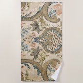 Elegant Louis XV Floral Paisley Strandtuch (Vorderseite)