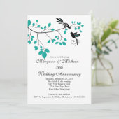 Elegant Love Birds Hochzeitstag Einladung (Stehend Vorderseite)