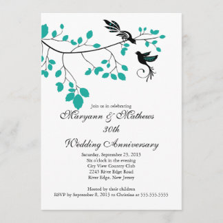 Elegant Love Birds Hochzeitstag Einladung