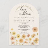 Elegant Love In Bloom Boho Couples Shower Einladung (Vorderseite)