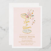 Elegant Love in Bloom Bridal Brunch Folieneinladung (Vorderseite/Rückseite)