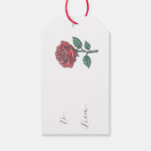Elegant Love Rose Gift Tags Geschenkanhänger (Rückseite)