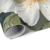 Elegant Lovely White Flowers Watercolor Chic Geschenkpapier (Rolleneckpunkt)