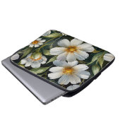 Elegant Lovely White Flowers Watercolor Chic Laptopschutzhülle (Vorne Knopf)