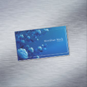 Elegant Luminous Blue Floral Monochromatic Magnetische Visitenkarte (Beispiel)