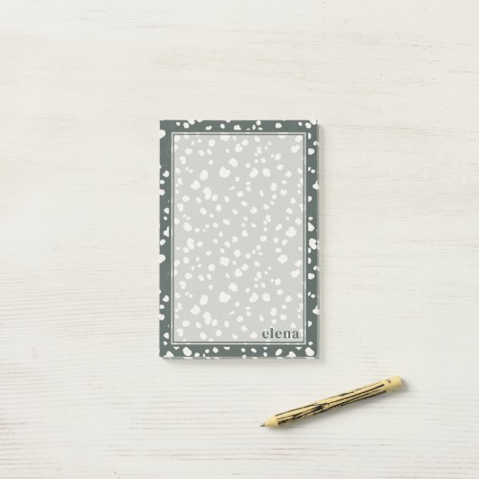 Elegant Lunaria Monogram Personalized Post-it Klebezettel (Auf Schreibtisch)