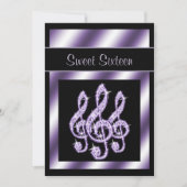 Elegant, luscious Lilac Treble Clefs Sweet 16 Einladung (Vorderseite)