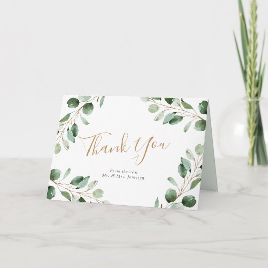 Elegant Lush Eucalyptus Greenerenerity Wedding Vie Karte (Vorderseite)