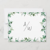 Elegant Lush White Floral and Greenery RSVP Karte (Rückseite)