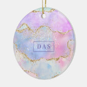 Elegant Luxe Agate | Pastell Watercolor Monogram Keramik Ornament (Links)