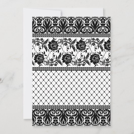 ELEGANT LUXE BLACK LACE DIAMONON EINLADUNG (Rückseite)