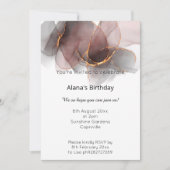ELEGANT LUXE CHIFFON ROSE GOLD GEBURTSTAG EINLADUNG (Vorderseite)
