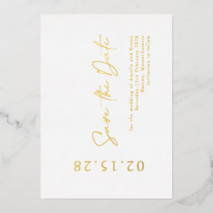 Elegant Luxe Echtgoldfolie Save-the-Date-Folie Folieneinladung