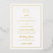 Elegant Luxe Gold Calligraphy Modern Wedding Foi Folieneinladung (Vorderseite)