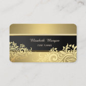 Elegant Luxe Gold Floral Visitenkarte (Vorderseite)