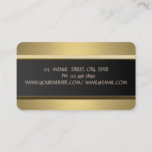 Elegant Luxe Gold Floral Visitenkarte (Rückseite)