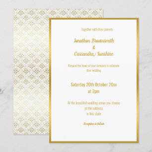 ELEGANT LUXE GOLD LACE 2 WEDING INVITATION EINLADUNG