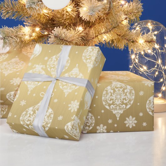 Elegant Luxe Gold Weißes Weihnachtsgeschenk Geschenkpapier (Feiertage)