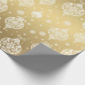 Elegant Luxe Gold Weißes Weihnachtsgeschenk Geschenkpapier (Ecke)