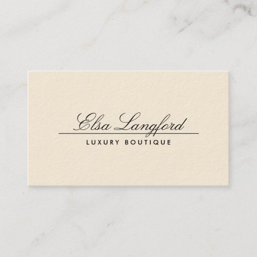 Elegant Luxe Ivory Boutique Designer Visitenkarte (Vorderseite)