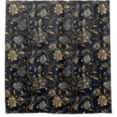 Elegant Luxe Mitternachtsblumen Duschvorhang (Vorderseite)