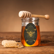 Elegant Luxurious Black Gold Queen Bee Honey Jar