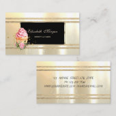 Elegant Luxury ,Black ,Faux Gold Glittery Stripes Visitenkarte (Vorne/Hinten)