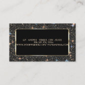 Elegant Luxury Black Sparkle Glitzer Bokeh Visitenkarte (Rückseite)