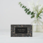 Elegant Luxury Black Sparkle Glitzer Bokeh Visitenkarte (Stehend Vorderseite)