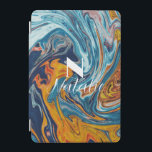 Elegant Luxury Blue Gold Monogram iPad Mini Hülle<br><div class="desc">Eleganter und luxuriöser blau-goldener Marmor mit einfacher Personalisierung Ihres Namens und Monogramm. Karo andere Matching Artikel in meinem Shop! Danke für die Unterstützung</div>