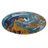 Elegant Luxury Blue Gold Monogram Schneidebrett (Ecke)