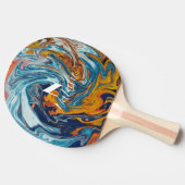 Elegant Luxury Blue Gold Monogram Tischtennis Schläger (Seitenansicht)