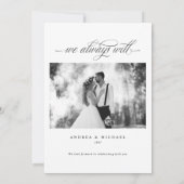 Elegant Luxury Calligraphy Wedding Vow Renewal Einladung (Rückseite)