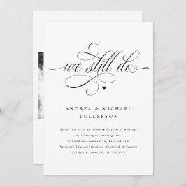 Elegant Luxury Calligraphy Wedding Vow Renewal Einladung