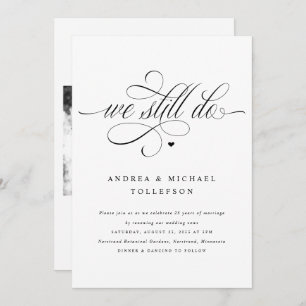 Elegant Luxury Calligraphy Wedding Vow Renewal Einladung