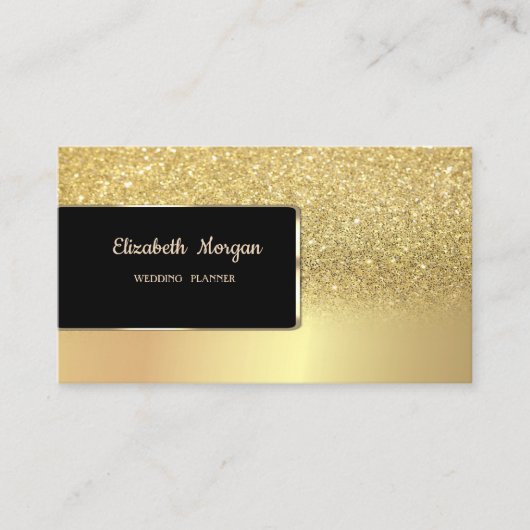 Elegant Luxury Chic Gold Glitzer Bokeh Ombre Visitenkarte (Vorderseite)