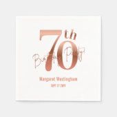 Elegant Luxury Chic Rose 70th Birthday Serviette (Vorderseite)