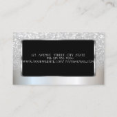 Elegant Luxury Chic Silver Glitzer Bokeh Ombre Visitenkarte (Rückseite)