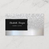 Elegant Luxury Chic Silver Glitzer Bokeh Ombre Visitenkarte (Vorderseite)