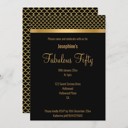 ELEGANT LUXURY CUSTOM MERMAID THEMA EINLADUNG (Vorne/Hinten)